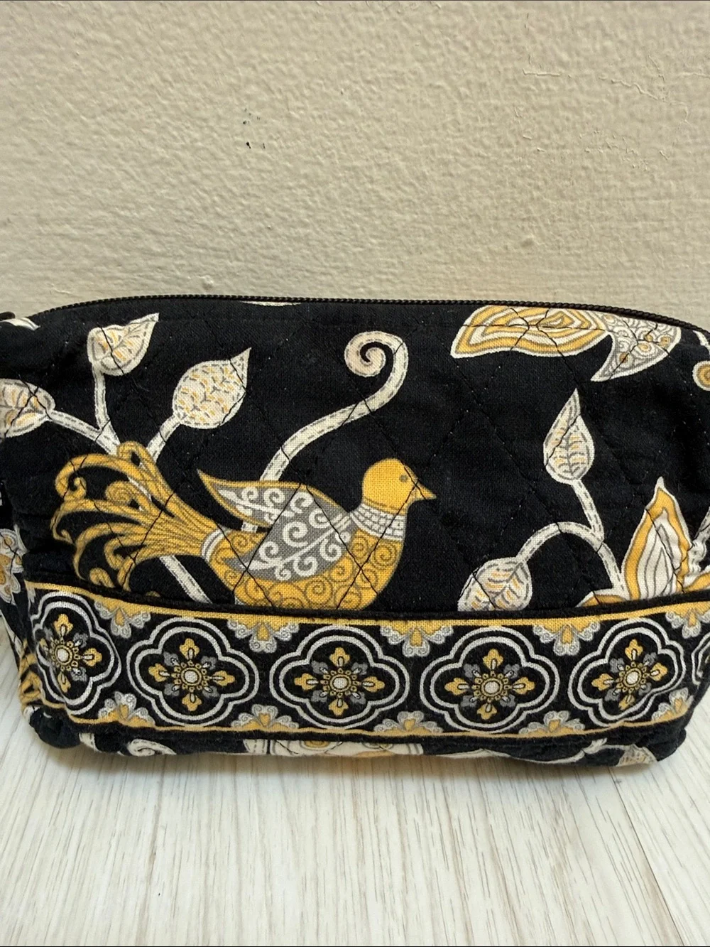 Vera Bradley Floral Bird Canvas Cosmetic Pouch